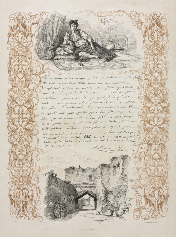Jewess of Algiers and a Street in Algiers, 1838. Creator: Eugène Delacroix (French, 1798-1863).