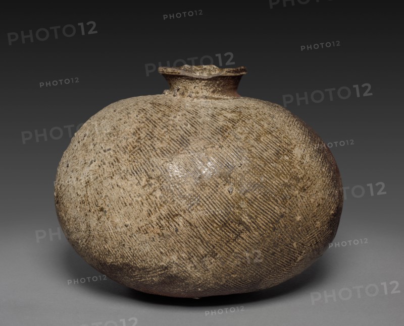Jug with Oblong Body: Sueki Ware, 8th century. Creator: Unknown.