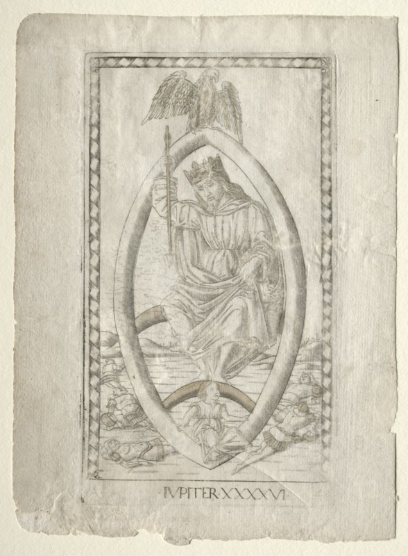 Jupiter (from the Tarocchi, series A: Firmaments of the Universe, #46), before 1467. Creator: Master of the E-Series Tarocchi (Italian, 15th century).