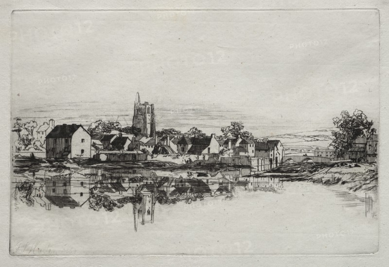Kidwelly Town, 1859. Creator: Francis Seymour Haden (British, 1818-1910).