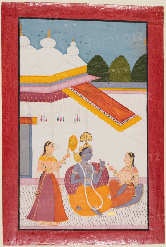 Krishna under a canopy, c. 1680. Creator: Unknown.