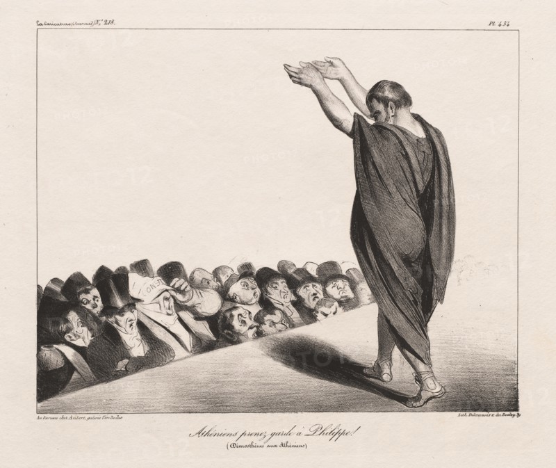 La Caricature, Pl. 454, Athenians Beware of Phillip! Creator: Honoré Daumier (French, 1808-1879); Aubert.