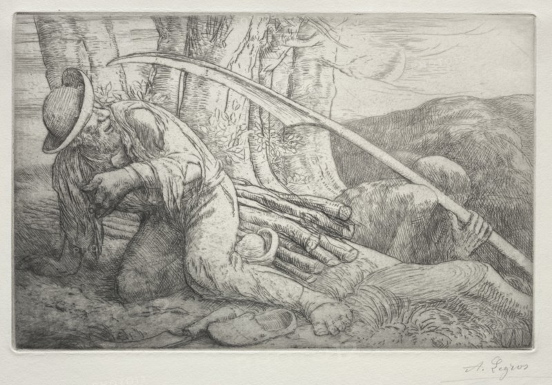 La Mort et le Bûcheron (5th Plate). Creator: Alphonse Legros (French, 1837-1911).