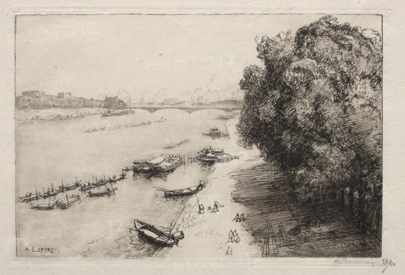 La Seine au Pont Nationale, 1914. Creator: Auguste Louis Lepère (French, 1849-1918).