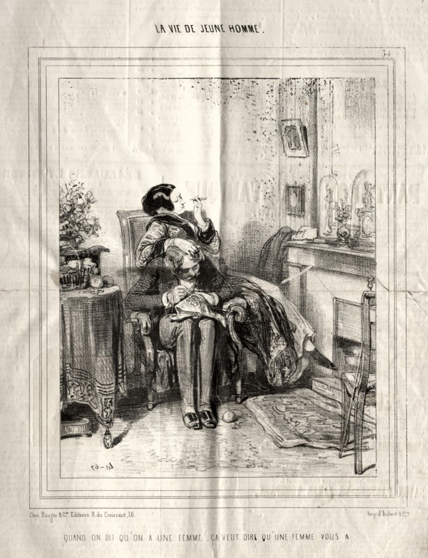 La Vie de Jeune Homme, 1842. Creator: Paul Gavarni (French, 1804-1866).