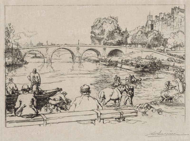 LAbreuvoir at Pont Marie, 1912. Creator: Auguste Louis Lepère (French, 1849-1918).