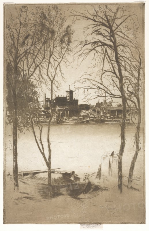 Laburnums and Battersea, 1889-1898. Creator: Theodore Roussel (French, 1847-1926).