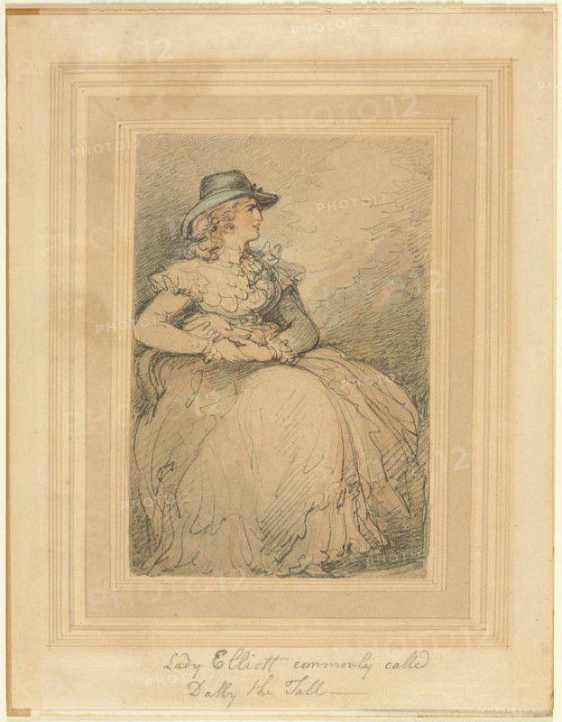 Lady Elliott, Commonly Called Dolly The Tall, 1775/1827. Creator: Thomas Rowlandson (British, 1756-1827).