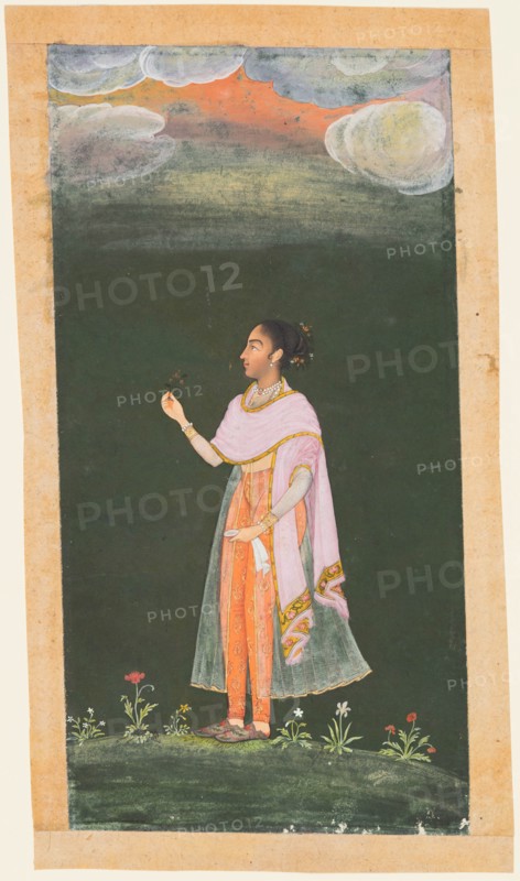 Lady Holding a Flower, c. 1670s-80s. Creator: Unknown.
