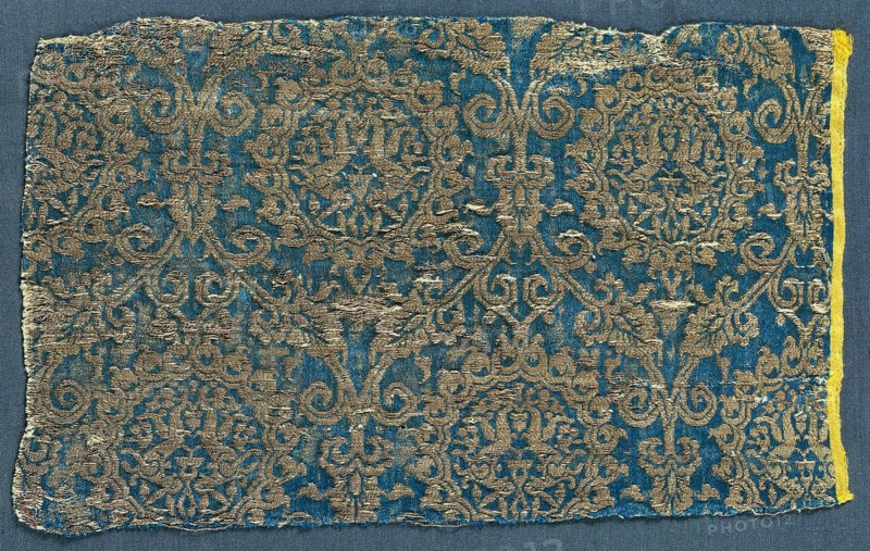 Lampas with hares in ogival pattern, 1300s. Creator: Unknown.