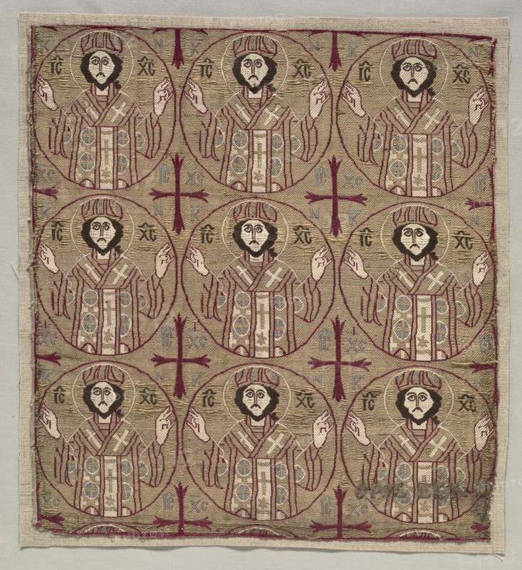 Lampas with roundels of the image of Christ in benedictory pose, 1550-1650. Creator: Unknown.