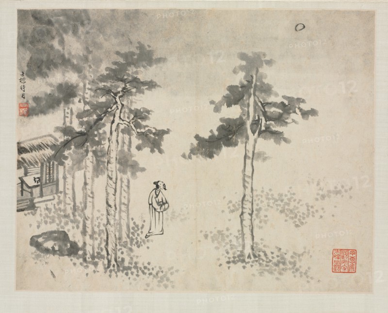 Landscape Album in Various Styles: Shibiao Waiting for the Moon, 1684. Creator: Zha Shibiao (Chinese, 1615-1698).