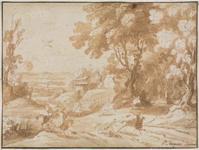 Landscape with Horsemen, 1600s. Creator: Unknown.