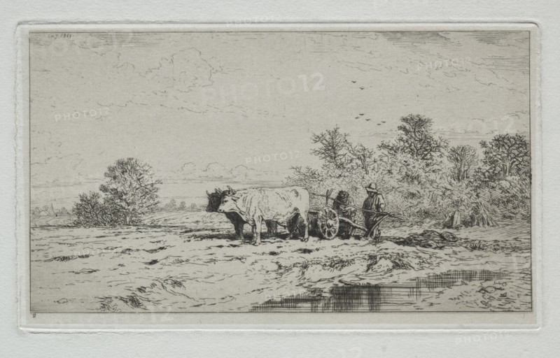 Landscape, Labourers, 1845. Creator: Charles-Émile Jacque (French, 1813-1894).