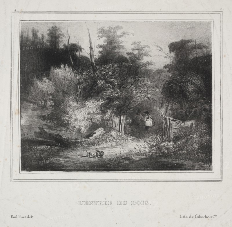 Landscapes: The Entrance of a Forest, 1829. Creator: Paul Hüet (French, 1803-1869).
