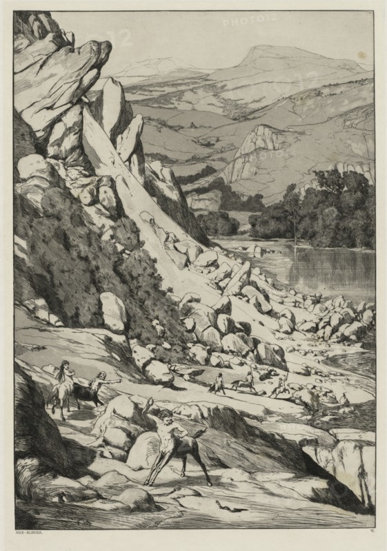 Landslide (Opus IV, 6), 1881. Creator: Max Klinger (German, 1857-1920).