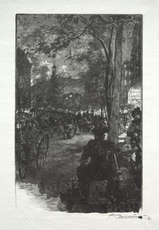 Le Boulevard Montmartre, le Soir. Creator: Auguste Louis Lepère (French, 1849-1918).