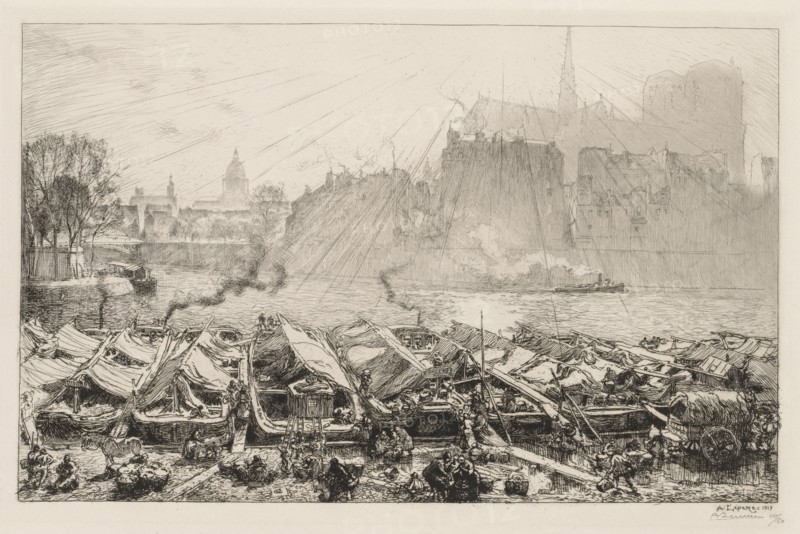 Le Grande Marché aux Pommes, 1917. Creator: Auguste Louis Lepère (French, 1849-1918).