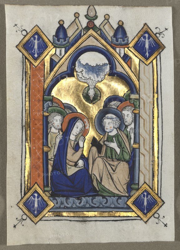 Leaf Excised from a Psalter: The Pentecost, c. 1260. Creator: Unknown.