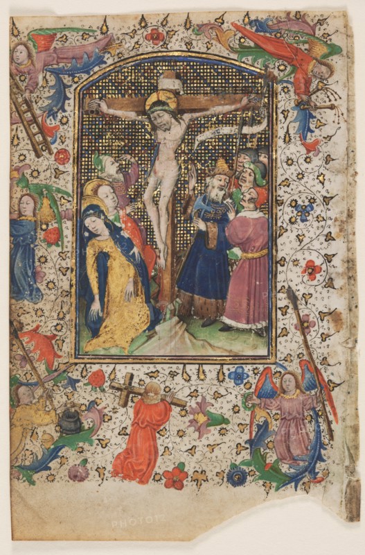 Leaf from a Book of Hours: The Crucifixion, 1430s. Creator: Master of Guillebert de Mets (Flemish); Workshop, and.
