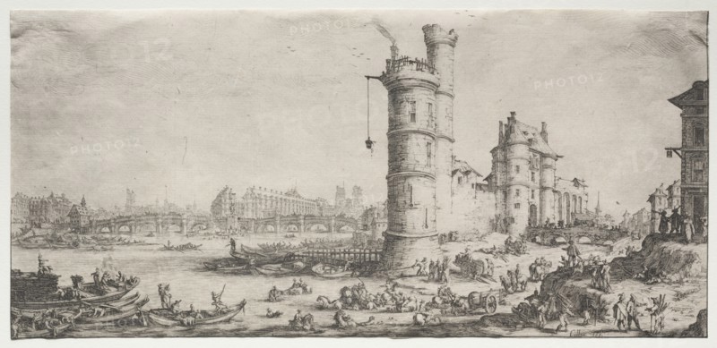 Les deux grandes vues de Paris: Vue du Pont Neuf, 1628-1630. Creator: Jacques Callot (French, 1592-1635).