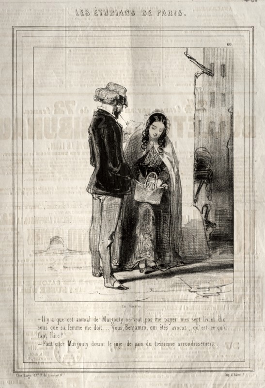 Les Étudiants de Paris, 1842. Creator: Paul Gavarni (French, 1804-1866).