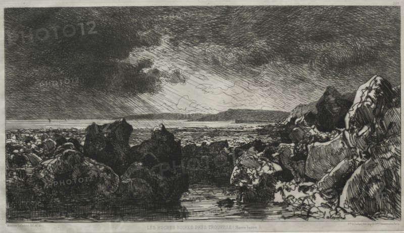 Les roches noires près Trouville. Creator: Maxime Lalanne (French, 1827-1886).