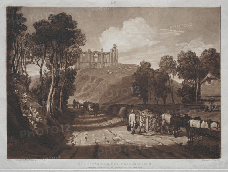Liber Studiorum: St. Catherine's Hill, near Guilford. Creator: Joseph Mallord William Turner (British, 1775-1851).