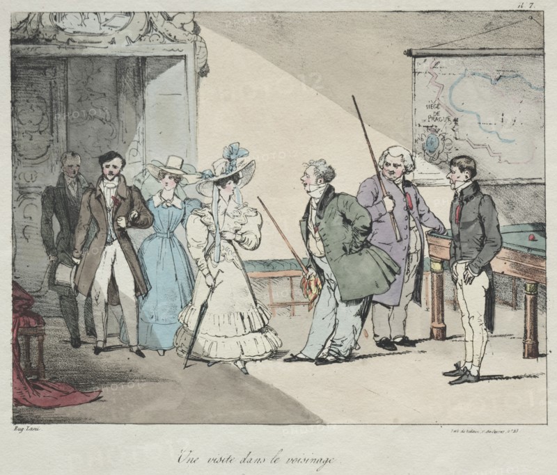 Life of the Chateau: A Visit in the Neighborhood, 1828. Creator: Eugène Louis Lami (French, 1800-1890).