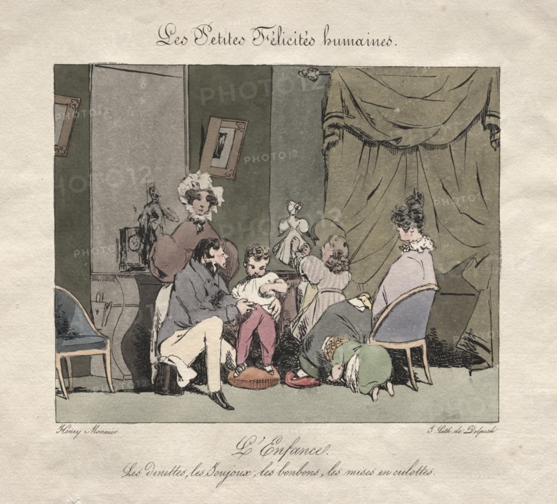 Little Human Felicities: Childhood. Creator: Henry Bonaventure Monnier (French, 1805-1877).