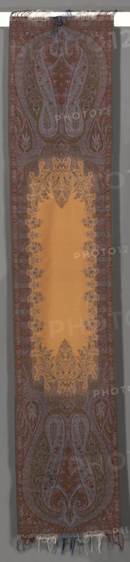 Long Stole with Botehs and Orange Center, 1850-1855. Creator: Unknown.