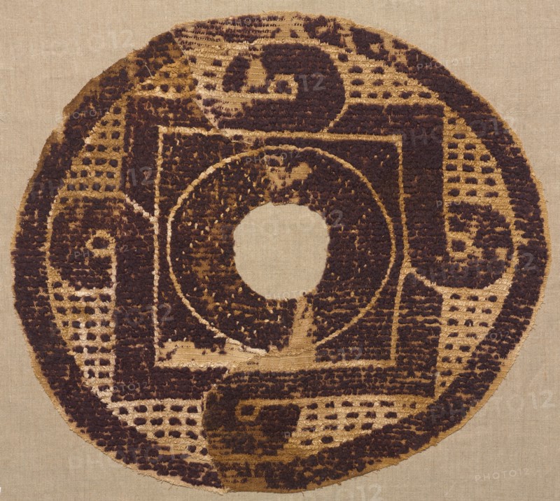 Looped Roundel from a Blanket or Cover, 300s-400s. Creator: Unknown.