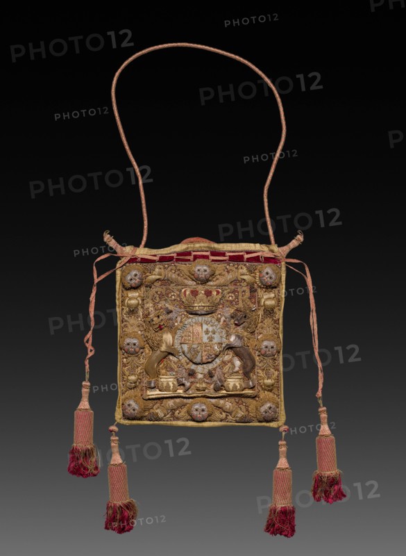 Lord Chancellor's Burse (Purse) with Royal Cypher and Coat of Arms of George III, 1700s. Creator: Unknown.