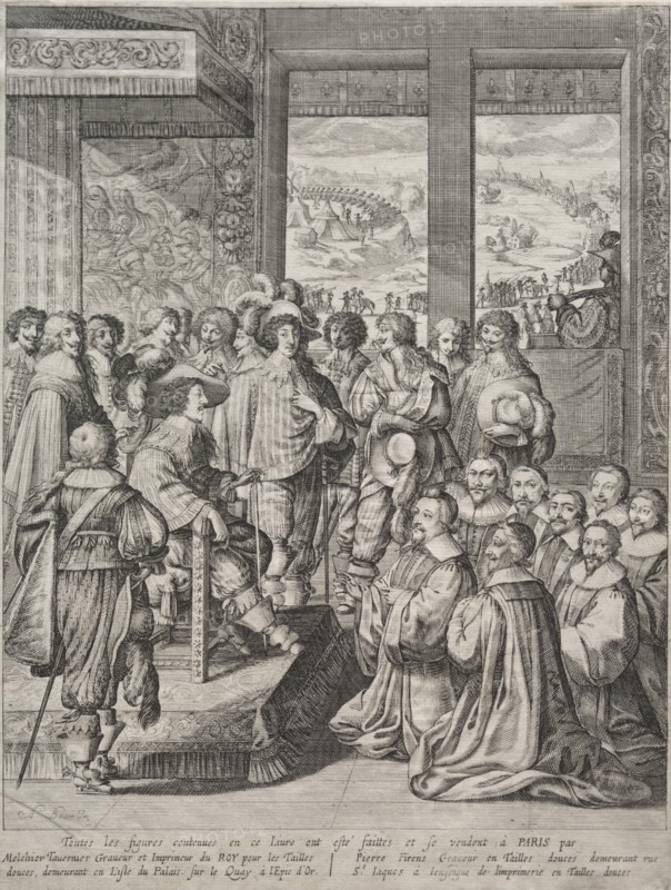 Louis XIII Receiving a Deputation of Magistrates. Creator: Abraham Bosse (French, 1602-1676).