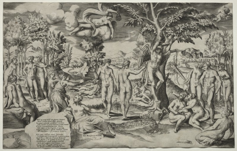 Love in the Elysian Fields, 1563. Creator: Giulio Bonasone (Italian, c. 1510-aft 1576).