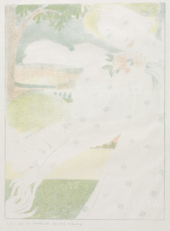 Love: Pl. 8, And It is the Caress of the Hands (Amour: Pl. 8, Et cest la caresse de ses mains), 1898 Creator: Maurice Denis (French, 1870-1943); Ambroise Vollard.