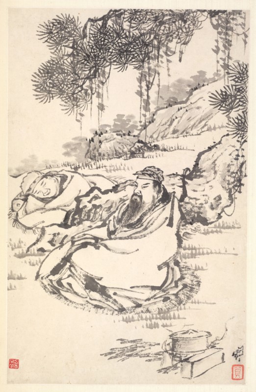 Lu Tong and Servant, 1788. Creator: Min Zhen (Chinese, 1730-after 1788).
