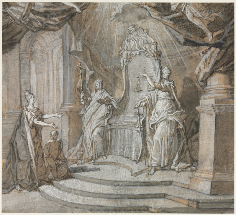 Madame de Maintenon Returning to the Catholic Church [1], 1700s. Creator: Charles Dominique Joseph Eisen (French, 1720-1778).
