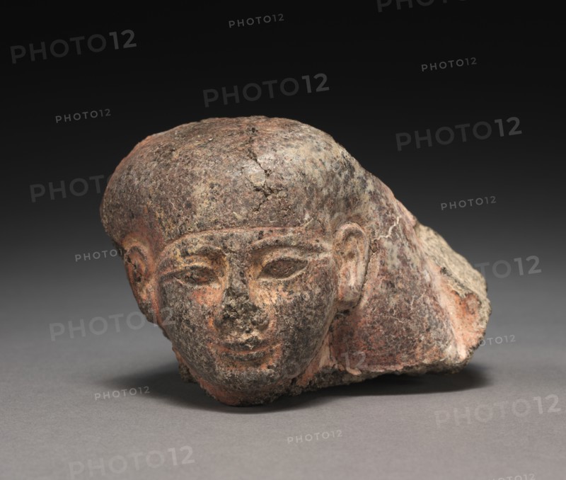 Male Head, perhaps from a Pair Statue, 1401-1391 BC. Creator: Unknown.
