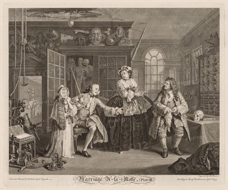 Marriage à la Mode: The Scene with the Quack, 1745. Creator: William Hogarth (British, 1697-1764).