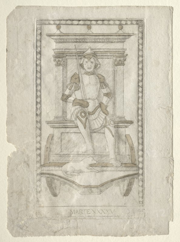 Mars (from the Tarocchi, series A: Firmaments of the Universe, #45), before 1467. Creator: Master of the E-Series Tarocchi (Italian, 15th century).