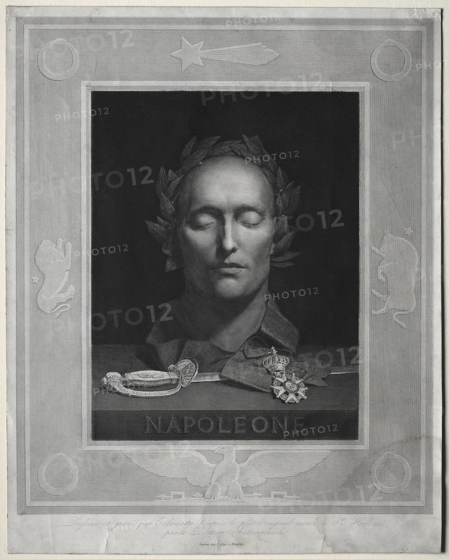 Mask of Napoleon, 1834. Creator: Luigi Calamatta (Italian, 1801-1869).