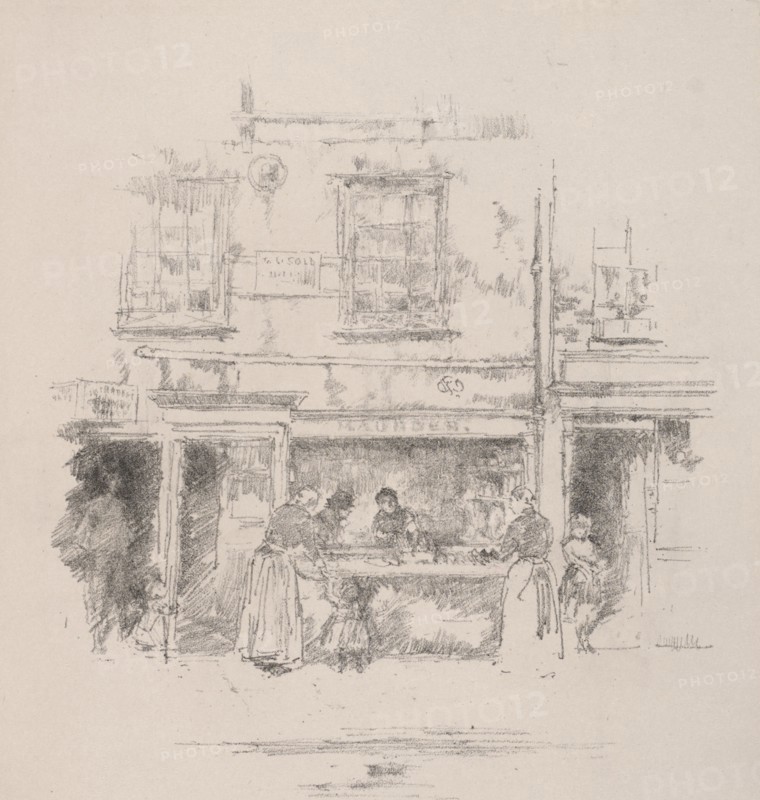 Maunder's Fish Shop, Chelsea, 1890. Creator: James McNeill Whistler (American, 1834-1903).