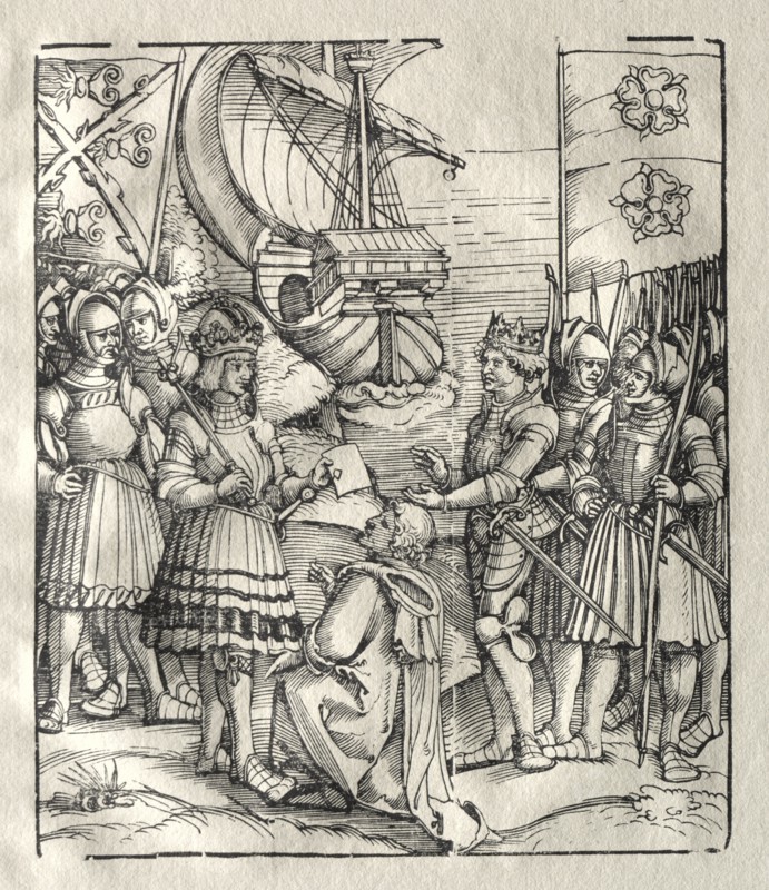 Maximilian Makes Peace with Henry VII. Creator: Peter Flötner (German, 1485-1546), possibly by.
