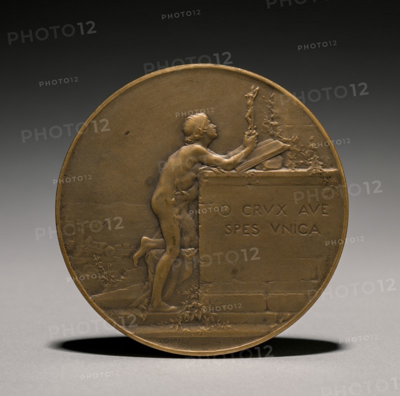 Medal (reverse), 1800s. Creator: Jules Dupré (French, 1811-1889).
