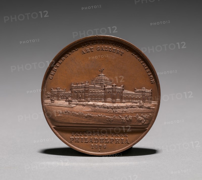Medal: Commemorating the Centennial International Exhibition, 1876 (obverse), 1876. Creator: Unknown.