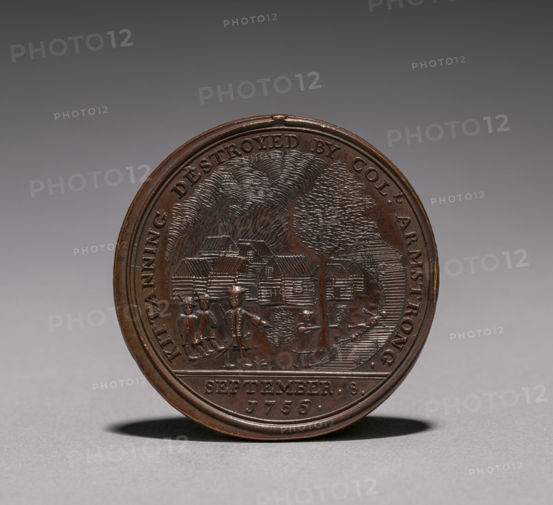 Medal: Commemorating the Destruction of Kittanning..., 8 September 1756 (reverse), 1756. Creator: Unknown.