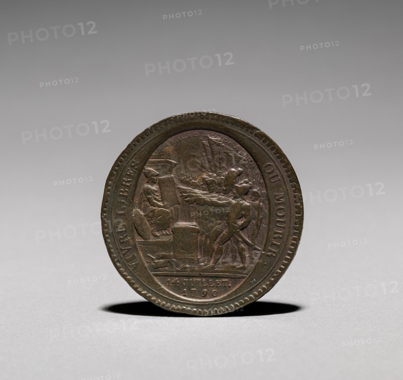 Medal: Five Sols issued by Monneron Brothers, Paris, 1792 (obverse). Creator: Jules Dupré (French, 1811-1889).