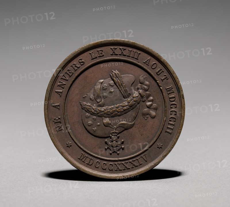 Medal: Gustaf Wappers (reverse), 1800s. Creator: Unknown.