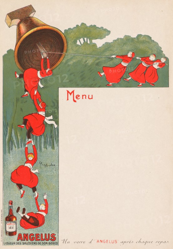 Cappiello, menu illustré pour la liqueur Angélus, 1911
